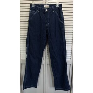 London Jean Carpenter Straight Leg Mid Rise Jean Size 8 Pockets Logo